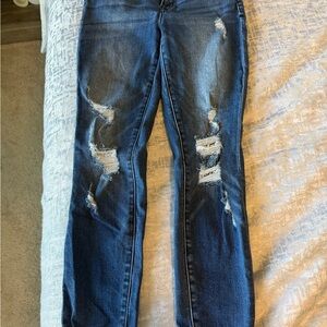 Altar'd State Dark Blue Distressed Skinny Jeans